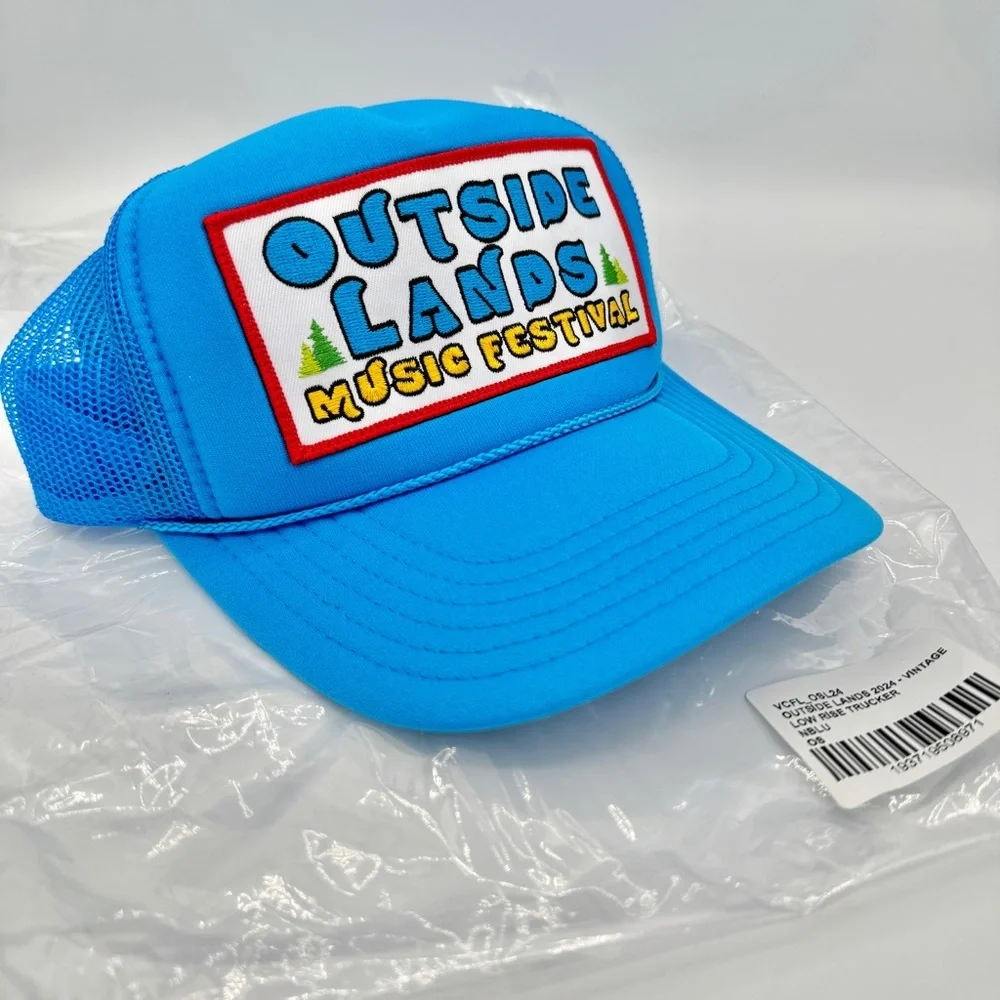NWT Aviator Nation Outside Lands Trucker Hat in Neon blue